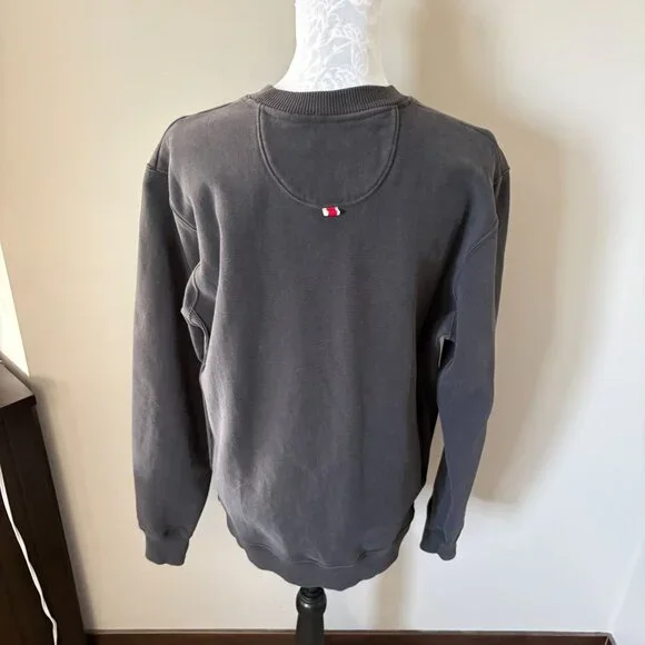 Tracksmith Mens Gray Black Crewneck Sweatshirt Size Large Cotton Blend - Picture 3 of 5
